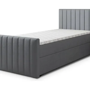 Boxspringbed ARION 90×200 cm Set met hoofdbord, bedbodem en matras, Grijs