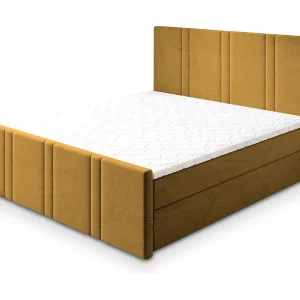 Boxspringbed COMOZA 180×200 cm Set met hoofdbord, bedbodem en matras, Geel Boxspringbed COMOZA 180×200 cm Set met hoofdbord, bedbodem en matras, Geel