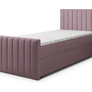 Boxspringbed ARION 80×200 cm Set met hoofdbord, bedbodem en matras, Poederroze