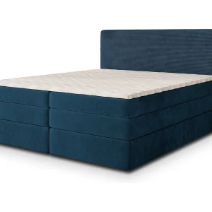 Boxspringbed MATERN 160×200 cm Set met hoofdbord, bedbodem en matras, Blauw