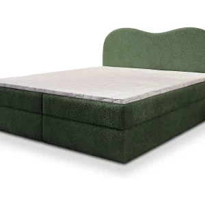 Boxspringbed FLUVIA 140×200 cm Set met hoofdbord, bedbodem en matras, Groen