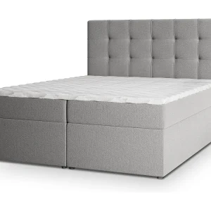 Boxspringbed PALMA 180×200 cm Set met hoofdbord, bedbodem en matras, Grijs Boxspringbed PALMA 180×200 cm Set met hoofdbord, bedbodem en matras, Grijs