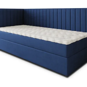 Boxspringbed ARIS 80×200 cm Set met hoofdbord, bedbodem en matras, Blauw