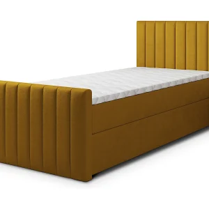 Boxspringbed ARION 100×200 cm Set met hoofdbord, bedbodem en matras, Geel