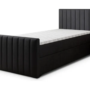 Boxspringbed ARION 80×200 cm Set met hoofdbord, bedbodem en matras, Zwart