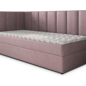 Boxspringbed BEVE 100×200 cm Set met hoofdbord, bedbodem en matras, Poederroze Boxspringbed BEVE 100×200 cm Set met hoofdbord, bedbodem en matras, Poederroze