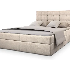 Boxspringbed GLOS 140×200 cm Set met hoofdbord, bedbodem en matras, Beige Boxspringbed GLOS 140×200 cm Set met hoofdbord, bedbodem en matras, Beige