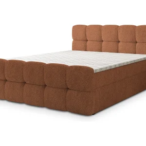 Boxspringbed BRUME 160×200 cm Set met hoofdbord, bedbodem en matras, Koperkleurig Boxspringbed BRUME 160×200 cm Set met hoofdbord, bedbodem en matras, Koperkleurig