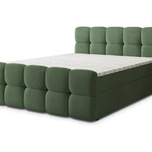 Boxspringbed BRUME 160×200 cm Set met hoofdbord, bedbodem en matras, Groen Boxspringbed BRUME 160×200 cm Set met hoofdbord, bedbodem en matras, Groen