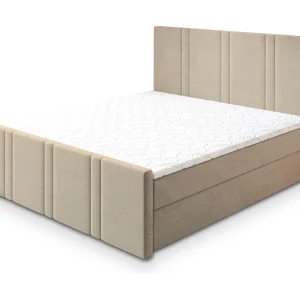 Boxspringbed COMOZA 160×200 cm Set met hoofdbord, bedbodem en matras, Beige Boxspringbed COMOZA 160×200 cm Set met hoofdbord, bedbodem en matras, Beige
