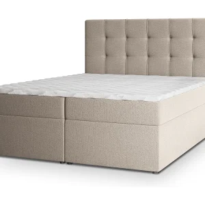 Boxspringbed PALMA 140×200 cm Set met hoofdbord, bedbodem en matras, Beige