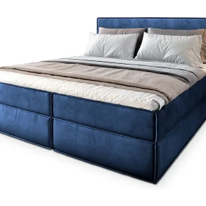 Boxspringbed PELLIO 140×200 cm Set met hoofdbord, bedbodem en matras, Blauw Boxspringbed PELLIO 140×200 cm Set met hoofdbord, bedbodem en matras, Blauw