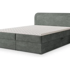 Boxspringbed ARMEL 140×200 cm Set met hoofdbord, bedbodem en matras, Grijs Boxspringbed ARMEL 140×200 cm Set met hoofdbord, bedbodem en matras, Grijs