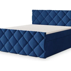 Boxspringbed ROVARI 160×200 cm Set met hoofdbord, bedbodem en matras, Blauw Boxspringbed ROVARI 160×200 cm Set met hoofdbord, bedbodem en matras, Blauw
