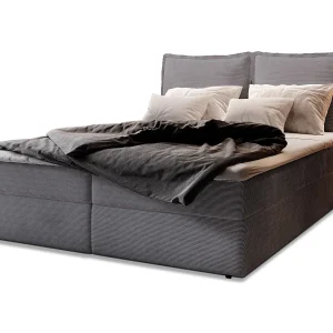 Boxspringbed LENTE 160×200 cm Set met hoofdbord, bedbodem en matras, Antracietgrijs Boxspringbed LENTE 160×200 cm Set met hoofdbord, bedbodem en matras, Antracietgrijs