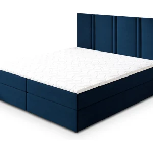 Boxspringbed LARIO 160×200 cm Set met hoofdbord, bedbodem en matras, Blauw Boxspringbed LARIO 160×200 cm Set met hoofdbord, bedbodem en matras, Blauw