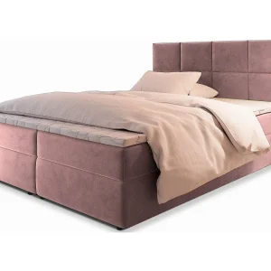 Boxspringbed LENA 180×200 cm Set met hoofdbord, bedbodem en matras, Poederroze Boxspringbed LENA 180×200 cm Set met hoofdbord, bedbodem en matras, Poederroze