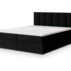 Boxspringbed MERIL 180×200 cm Set met hoofdbord, bedbodem en matras, Zwart Boxspringbed MERIL 180×200 cm Set met hoofdbord, bedbodem en matras, Zwart