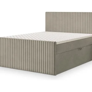 Boxspringbed TERVAN 160×200 cm Set met hoofdbord, bedbodem en matras, Beige Boxspringbed TERVAN 160×200 cm Set met hoofdbord, bedbodem en matras, Beige