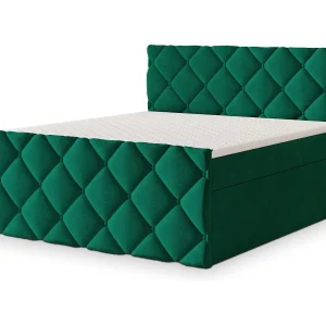 Boxspringbed ROVARI 160×200 cm Set met hoofdbord, bedbodem en matras, Dennengroen Boxspringbed ROVARI 160×200 cm Set met hoofdbord, bedbodem en matras, Dennengroen