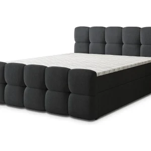 Boxspringbed BRUME 180×200 cm Set met hoofdbord, bedbodem en matras, Zwart Boxspringbed BRUME 180×200 cm Set met hoofdbord, bedbodem en matras, Zwart