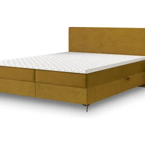 Boxspringbed TORREL 140×200 cm Set met hoofdbord, bedbodem en matras, Geel Boxspringbed TORREL 140×200 cm Set met hoofdbord, bedbodem en matras, Geel