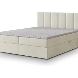Boxspringbed MERIL 140×200 cm Set met hoofdbord, bedbodem en matras, Crème Boxspringbed MERIL 140×200 cm Set met hoofdbord, bedbodem en matras, Crème