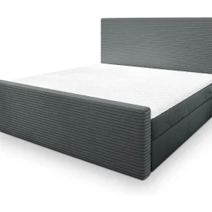 Boxspringbed ALORIA 180×200 cm Set met hoofdbord, bedbodem en matras, Grijs Boxspringbed ALORIA 180×200 cm Set met hoofdbord, bedbodem en matras, Grijs