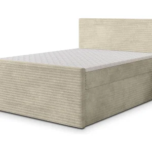 Boxspringbed NOLEN 140×200 cm Set met hoofdbord, bedbodem en matras, Crème