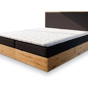 Boxspringbed VERDON 140×200 cm Set met hoofdbord, bedbodem en matras, Bruin Boxspringbed VERDON 140×200 cm Set met hoofdbord, bedbodem en matras, Bruin