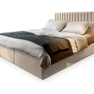 Boxspringbed MURLO 180×200 cm Set met hoofdbord, bedbodem en matras, Beige Boxspringbed MURLO 180×200 cm Set met hoofdbord, bedbodem en matras, Beige