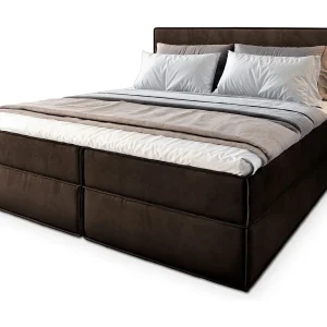 Boxspringbed PELLIO 140×200 cm Set met hoofdbord, bedbodem en matras, Bruin Boxspringbed PELLIO 140×200 cm Set met hoofdbord, bedbodem en matras, Bruin