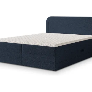 Boxspringbed ARMEL 160×200 cm Set met hoofdbord, bedbodem en matras, Blauw
