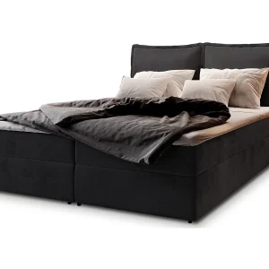 Boxspringbed LENTE 140×200 cm Set met hoofdbord, bedbodem en matras, Zwart Boxspringbed LENTE 140×200 cm Set met hoofdbord, bedbodem en matras, Zwart