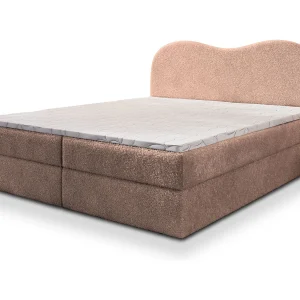 Boxspringbed FLUVIA 140×200 cm Set met hoofdbord, bedbodem en matras, Poederroze