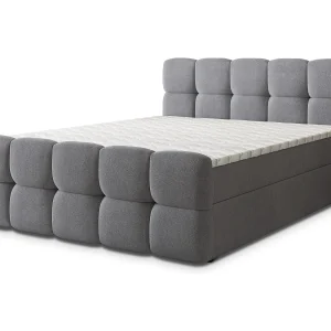 Boxspringbed BRUME 180×200 cm Set met hoofdbord, bedbodem en matras, Grijs Boxspringbed BRUME 180×200 cm Set met hoofdbord, bedbodem en matras, Grijs