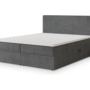 Boxspringbed NIRA 180×200 cm Set met hoofdbord, bedbodem en matras, Grijs Boxspringbed NIRA 180×200 cm Set met hoofdbord, bedbodem en matras, Grijs