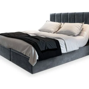 Boxspringbed BARINO 140×200 cm Set met hoofdbord, bedbodem en matras, Grijs Boxspringbed BARINO 140×200 cm Set met hoofdbord, bedbodem en matras, Grijs
