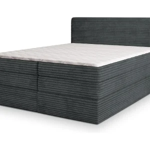 Boxspringbed LUNERA 140×200 cm Set met hoofdbord, bedbodem en matras, Grijs