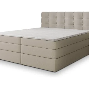 Boxspringbed AREZI 180×200 cm Set met hoofdbord, bedbodem en matras, Beige
