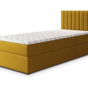 Boxspringbed BRESEL 80×200 cm Set met hoofdbord, bedbodem en matras, Geel