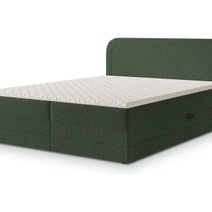 Boxspringbed ARMEL 160×200 cm Set met hoofdbord, bedbodem en matras, Groen