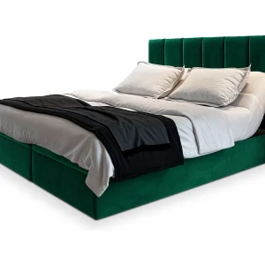 Boxspringbed BARINO 180×200 cm Set met hoofdbord, bedbodem en matras, Dennengroen Boxspringbed BARINO 180×200 cm Set met hoofdbord, bedbodem en matras, Dennengroen