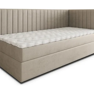 Boxspringbed ARIS 80×200 cm Set met hoofdbord, bedbodem en matras, Beige