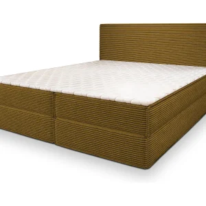 Boxspringbed PELLIO 140×200 cm Set met hoofdbord, bedbodem en matras, Geel Boxspringbed PELLIO 140×200 cm Set met hoofdbord, bedbodem en matras, Geel