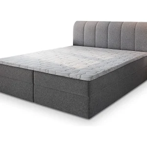 Boxspringbed CEVANO 160×200 cm Set met hoofdbord, bedbodem en matras, Grijs Boxspringbed CEVANO 160×200 cm Set met hoofdbord, bedbodem en matras, Grijs