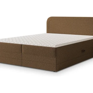Boxspringbed ARMEL 140×200 cm Set met hoofdbord, bedbodem en matras, Bruin