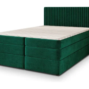Boxspringbed FELBIO 180×200 cm Set met hoofdbord, bedbodem en matras, Dennengroen