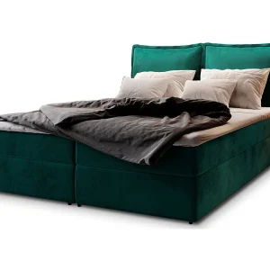 Boxspringbed LENTE 140×200 cm Set met hoofdbord, bedbodem en matras, Dennengroen Boxspringbed LENTE 140×200 cm Set met hoofdbord, bedbodem en matras, Dennengroen