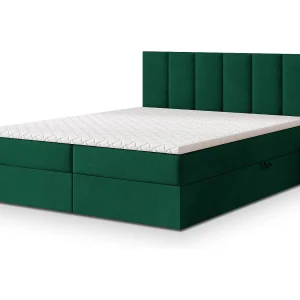 Boxspringbed MERIL 160×200 cm Set met hoofdbord, bedbodem en matras, Dennengroen Boxspringbed MERIL 160×200 cm Set met hoofdbord, bedbodem en matras, Dennengroen